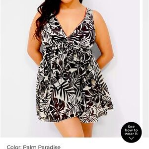 Lane Bryant one piece swim dress and matching cover up